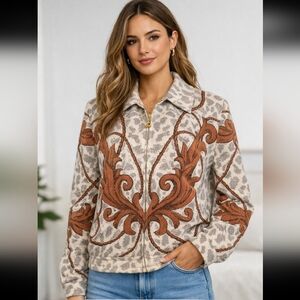 St John By Marie Gray- Holt Renfrew Zip Front Wool Blend Jacket SZ- L